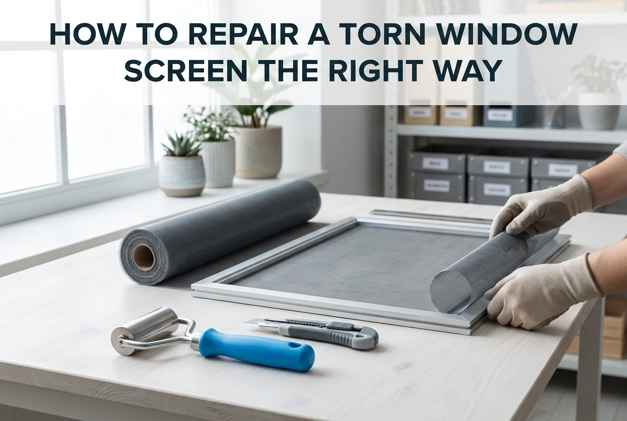 Professional header image for step-by-step guide: How to Repair a Torn Window Screen the Right Way