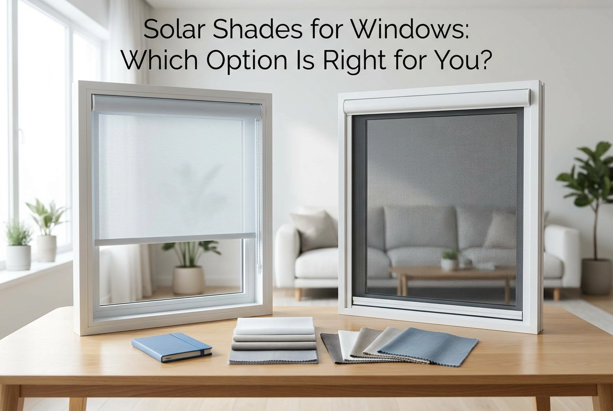 Professional header image for comparison analysis: Solar Shades for Windows: Which Option Is Right for You?