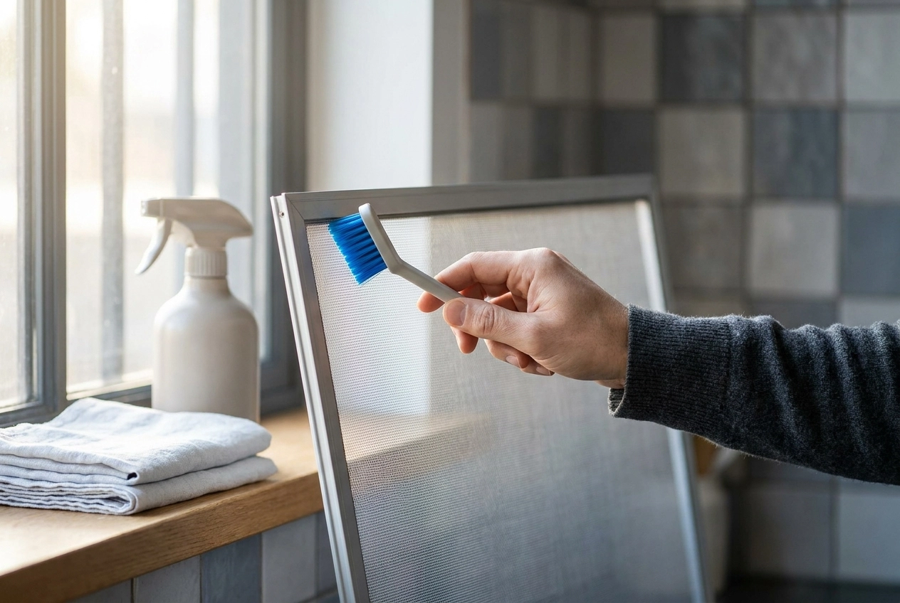 Professional header image for list-based article: How Often Should You Clean Window Screens? A Season-by-Se...