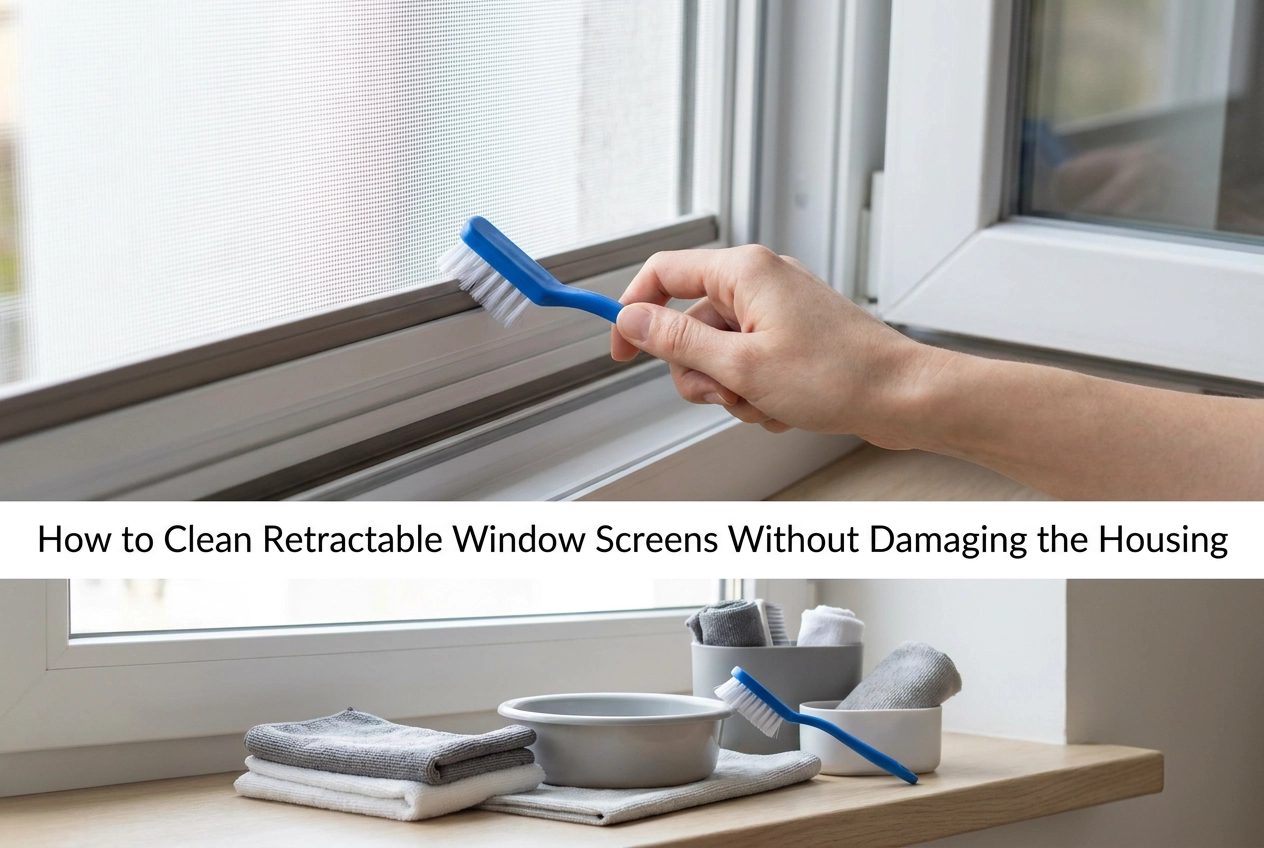 Professional header image for step-by-step guide: How to Clean Retractable Window Screens Without Damaging ...